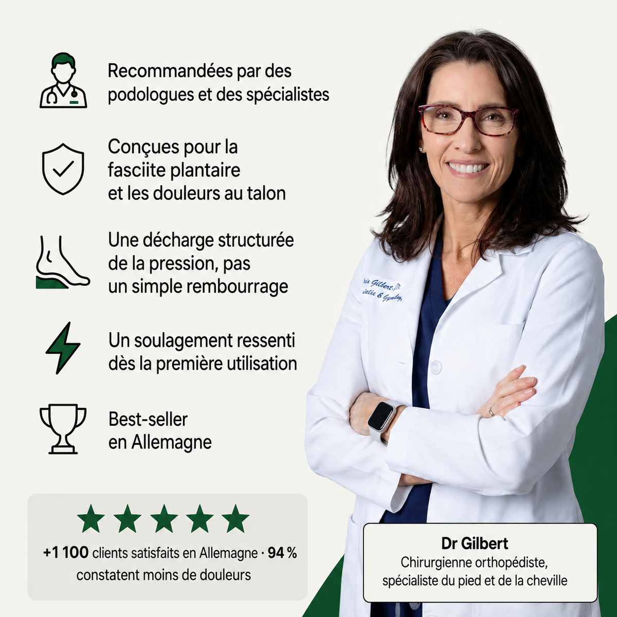 Semelles de décharge pour douleurs au talon et fasciite plantaire