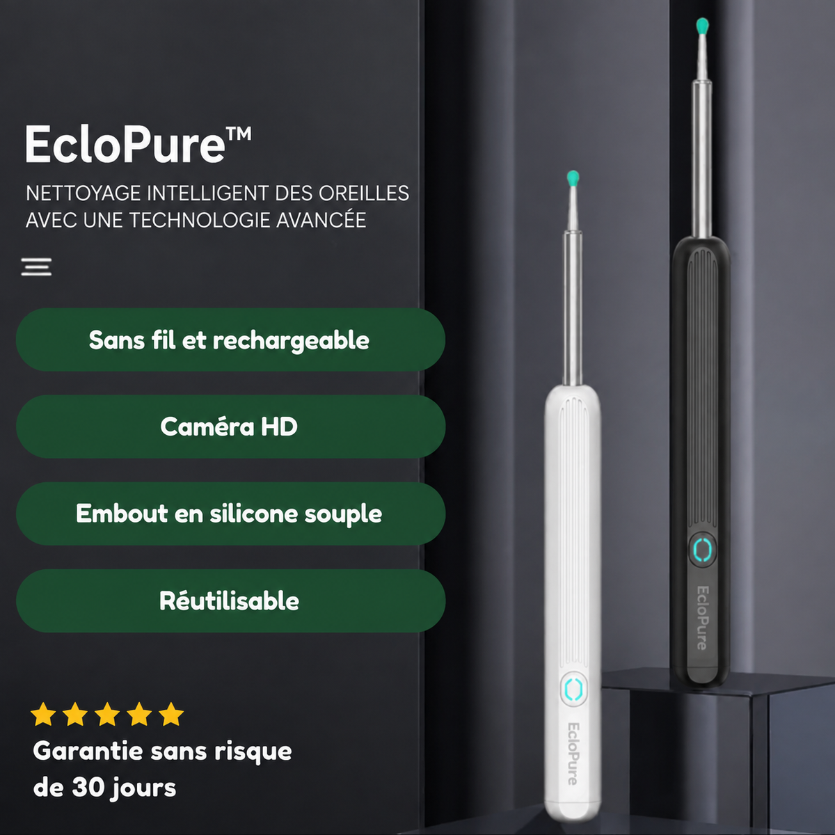 EcloPure® – Nettoyage intelligent des oreilles avec technologie avancée