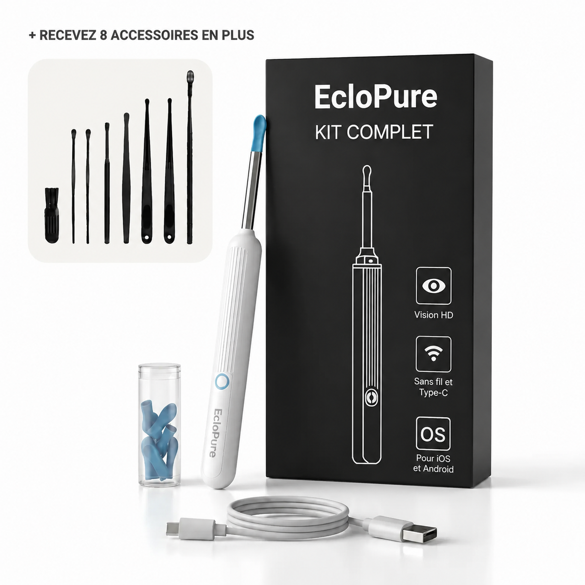 EcloPure® – Nettoyage intelligent des oreilles avec technologie avancée