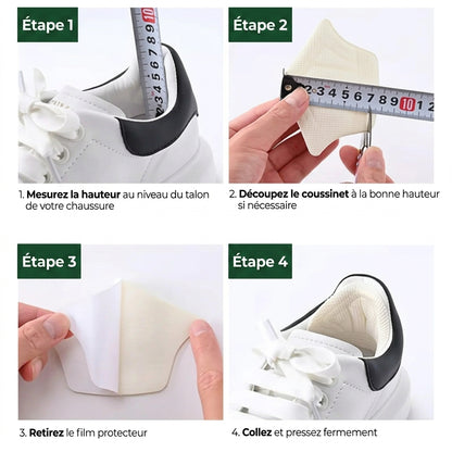 Coussinets de talon pour la décharge et l'amortissement